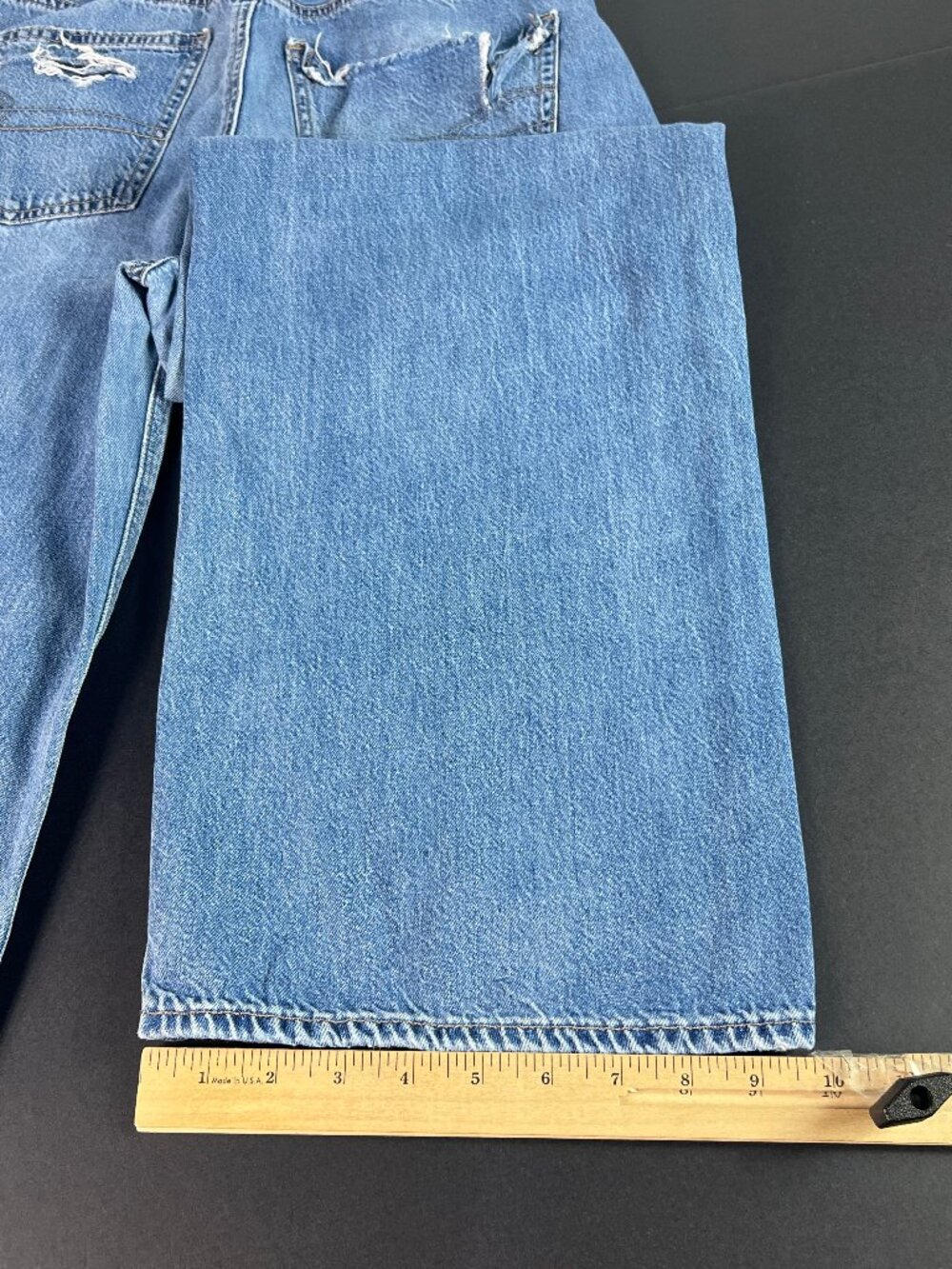 American Eagle Jeans Women's 28x27* Baggy Skater Blue Distressed Denim Tag 4S - Picture 11 of 16